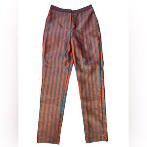 ASOS Women's Striped Ankle Pants - Orange and Blue
